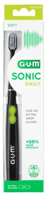 GUM Sonic Daily Brosse à Dents Souple - Couleur : Noire
