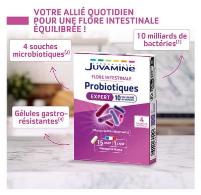 Juvamine Probiotiques Flore Intestinale 15 Jours 15 Gélules