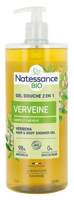 Natessance Shampoing Douche 2en1 Verveine Citronnée Corps et Cheveux Bio 1 L