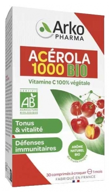 Arkopharma Azinc Acérola 1000 1 Mois Bio 30 Comprimés à Croquer