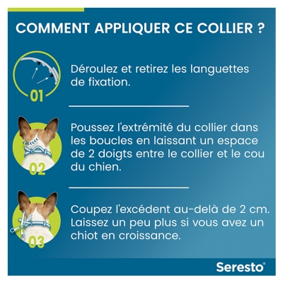 Seresto Collier Grands Chiens Anti-Puces et Anti-Tiques 8 kg et Plus