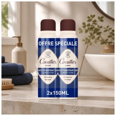 Cavaillès Homme Anti-Transpirant 48H Spray 2 x 150 ml