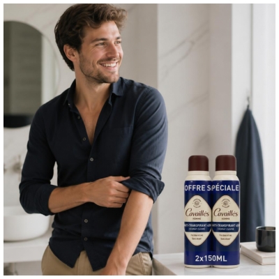 Cavaillès Homme Anti-Transpirant 48H Spray 2 x 150 ml