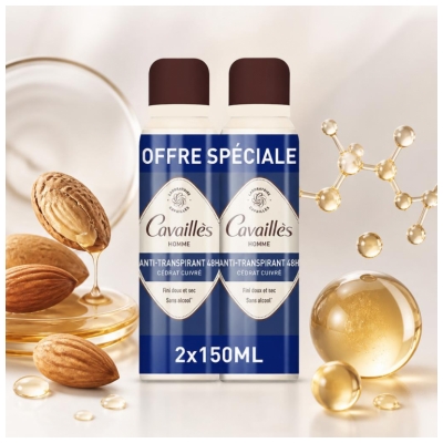 Cavaillès Homme Anti-Transpirant 48H Spray 2 x 150 ml