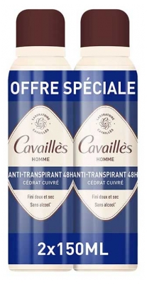 Cavaillès Homme Anti-Transpirant 48H Spray 2 x 150 ml