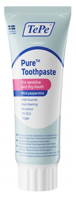 TePe Pure Dentifrice Menthe Douce Bouche Sèche et Sensible 75 ml