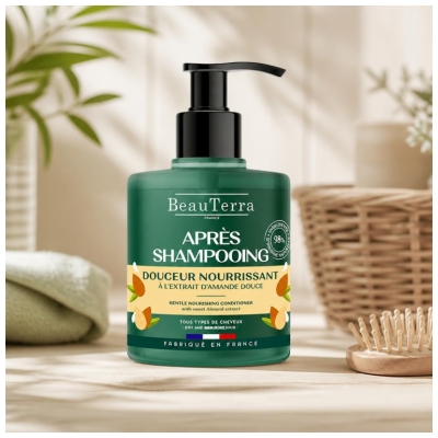 BeauTerra Après-Shampoing Douceur Nourrissant à l'Extrait d'Amande Douce 500 ml