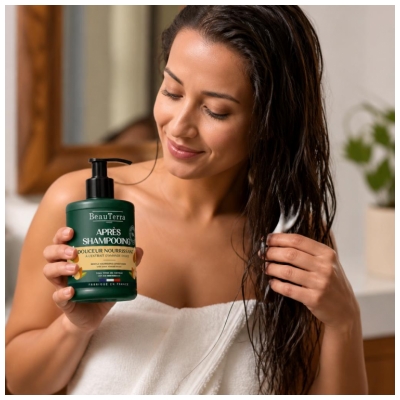 BeauTerra Après-Shampoing Douceur Nourrissant à l'Extrait d'Amande Douce 500 ml