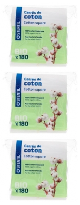 Carrés de coton bio Ultra Doux - Lot de 3 x 200 Carrés