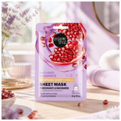 Organic Shop Morning Shot Masque en Tissu Anti-Taches & Éclat 1 Unité