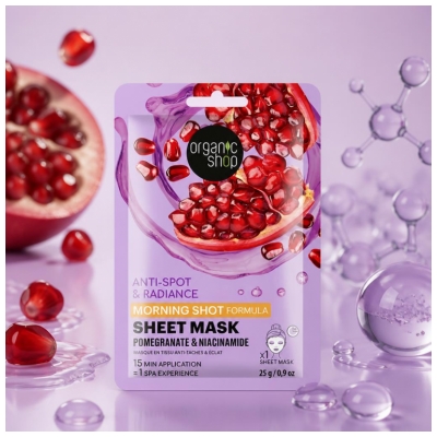 Organic Shop Morning Shot Masque en Tissu Anti-Taches & Éclat 1 Unité