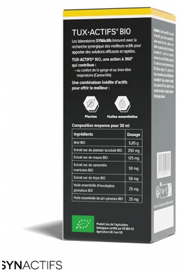 Synactifs Tuxactifs® Bio 12 Ans - Confort de la Gorge - Camomille - 125 ml