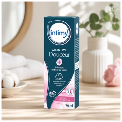 Intimy Gel Intime Douceur+ Diminue les Inconforts Extrait de Fleur de Coton 70 ml
