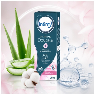 Intimy Gel Intime Douceur+ Diminue les Inconforts Extrait de Fleur de Coton 70 ml