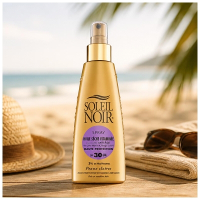 Soleil Noir Spray Huile Sèche Vitaminée 30 Haute Protection