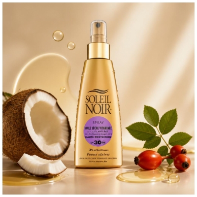 Soleil Noir Spray Huile Sèche Vitaminée 30 Haute Protection