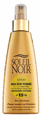 Soleil Noir Spray Huile Sèche Vitaminée 15 Protection Moyenne