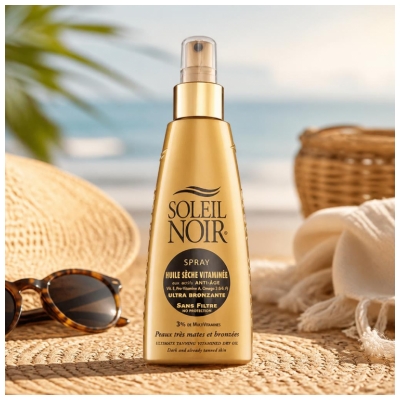 Soleil Noir Spray Huile Sèche Vitaminée Sans Filtre Ultra Bronzante