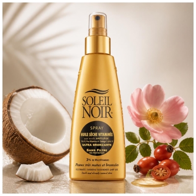 Soleil Noir Spray Huile Sèche Vitaminée Sans Filtre Ultra Bronzante