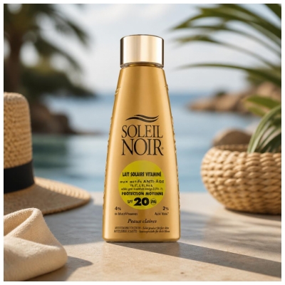 Soleil Noir Lait Solaire Vitaminé 20 Protection Moyenne