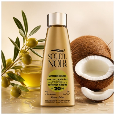 Soleil Noir Lait Solaire Vitaminé 20 Protection Moyenne