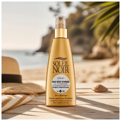Soleil Noir Spray Huile Sèche Vitaminée 6 Faible Protection