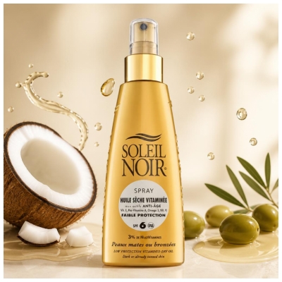Soleil Noir Spray Huile Sèche Vitaminée 6 Faible Protection