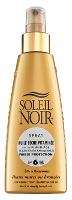 Soleil Noir Spray Huile Sèche Vitaminée 6 Faible Protection