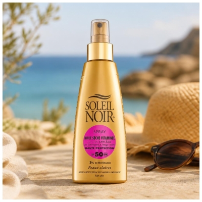 Soleil Noir Spray Huile Sèche Vitaminée 50 Haute Protection
