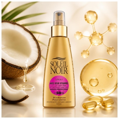 Soleil Noir Spray Huile Sèche Vitaminée 50 Haute Protection