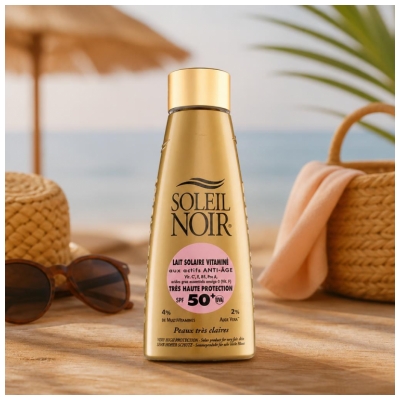 Soleil Noir Lait Solaire Vitaminé 50+ Très Haute Protection