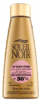 Soleil Noir Lait Solaire Vitaminé 50+ Très Haute Protection
