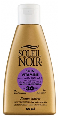 Soleil Noir Soin Vitaminé 30 Haute Protection