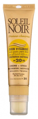 Soleil Noir Combi Soin Vitaminé 20 et Stick Ip 30 Protection Moyenne