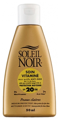 Soleil Noir Soin Vitaminé 20 Protection Moyenne