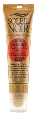 Soleil Noir Enfants et Adultes Combi Soin Vitaminé Crème SPF50 20 ml & Stick SPF30 2 g