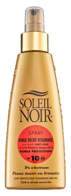 Soleil Noir Spray Huile Sèche Vitaminée 10 Faible Protection