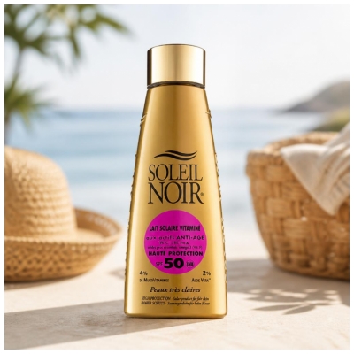 Soleil Noir Lait Solaire Vitaminé 50 Haute Protection