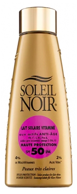 Soleil Noir Lait Solaire Vitaminé 50 Haute Protection