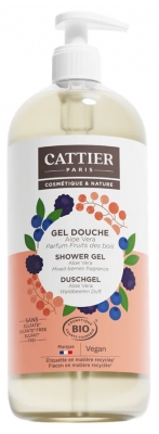 Cattier Gel Douche Sans Sulfate Aloe Vera Parfum Fruits des Bois Bio 1 L
