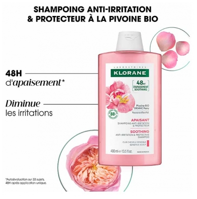 Klorane Apaisant Shampoing Protecteur & Anti-Irritation à la Pivoine 400 ml