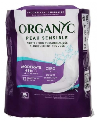 Organyc Incontinence Urinaire Normal Serviettes Bio 12 Unités