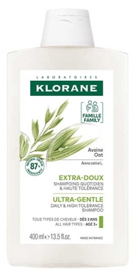 Klorane Extra-Doux - Tous Types de Cheveux Shampoing à l'Avoine Dès 3 Ans 400 ml