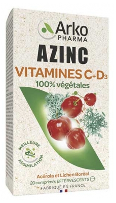 Arkopharma Azinc Naturel Vitamines c + d 20 Comprimés Effervescents