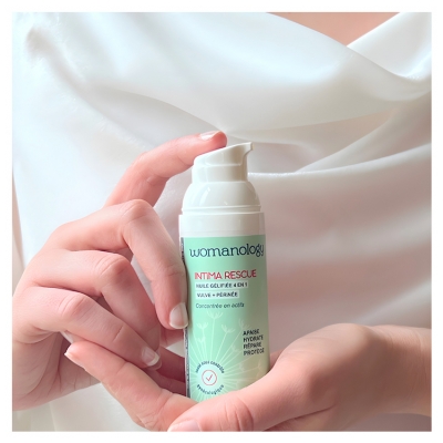 Womanology Huile Gélifiée 4en1 Vulve + Périnée Intime Rescue 50 ml
