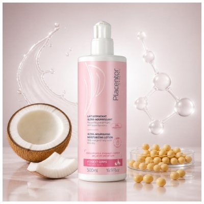 Placentor Végétal Lait Hydratant Ultra-Nourrissant Visage et Corps 500 ml