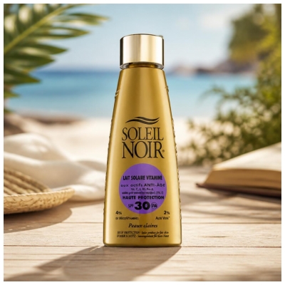 Soleil Noir Lait Solaire Vitaminé Haute Protection Peaux Claires SPF30 150 ml