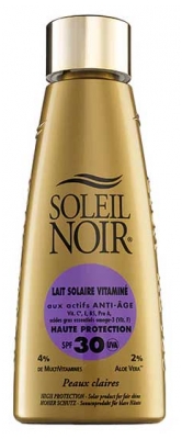 Soleil Noir Lait Solaire Vitaminé Haute Protection Peaux Claires SPF30 150 ml