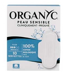 Organyc Serviettes Hygiéniques Flux Normal Bio 10 Unités