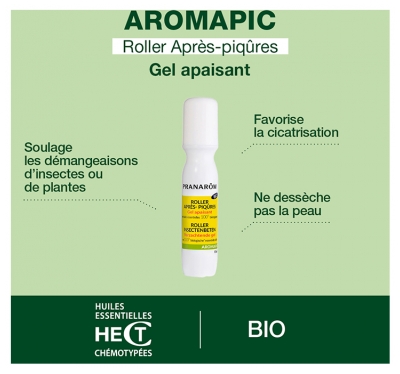 Pranarôm Aromapic Roller Après-Piqûres Gel Apaisant Effet Froid Bio 15 ml
